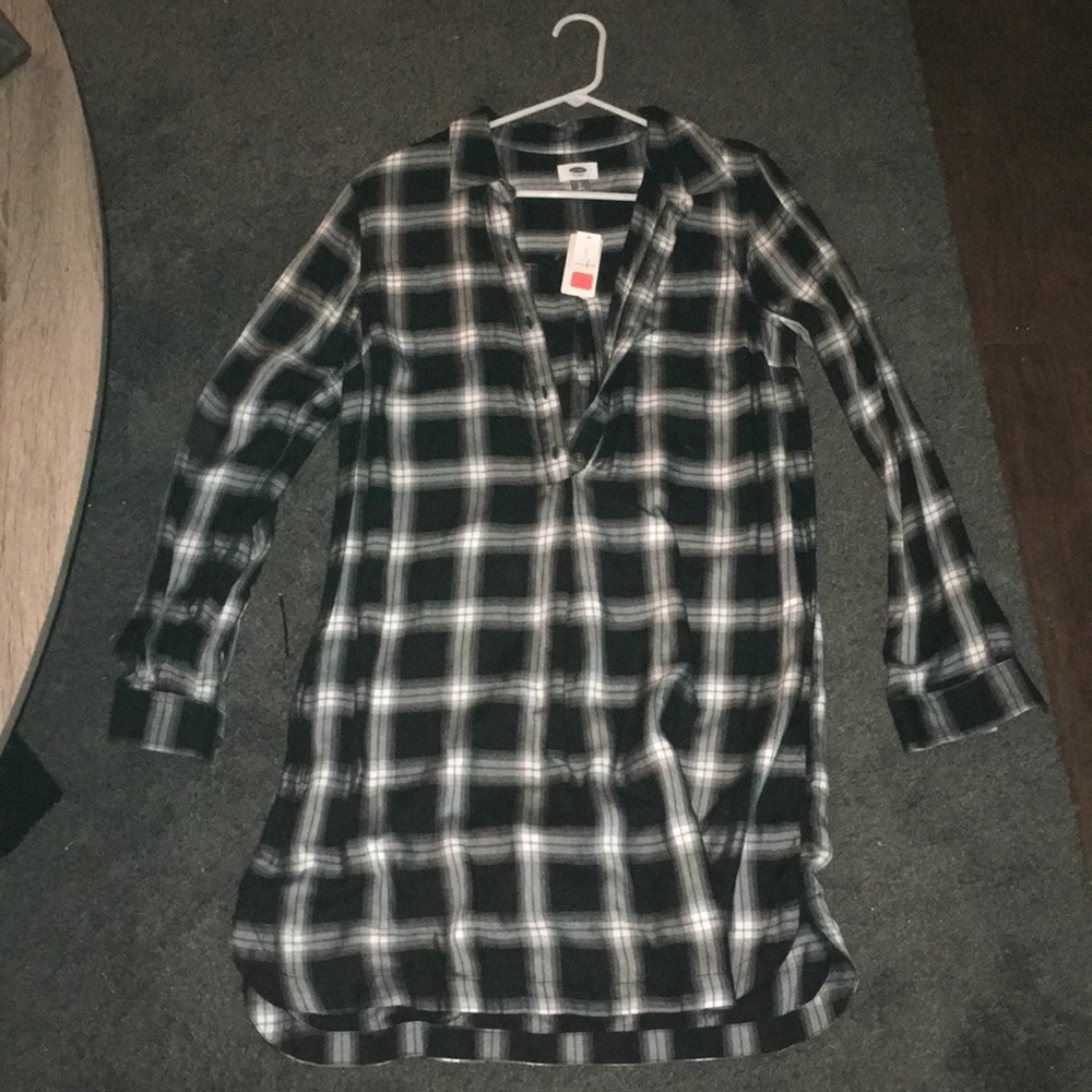 Plaid shirt dress